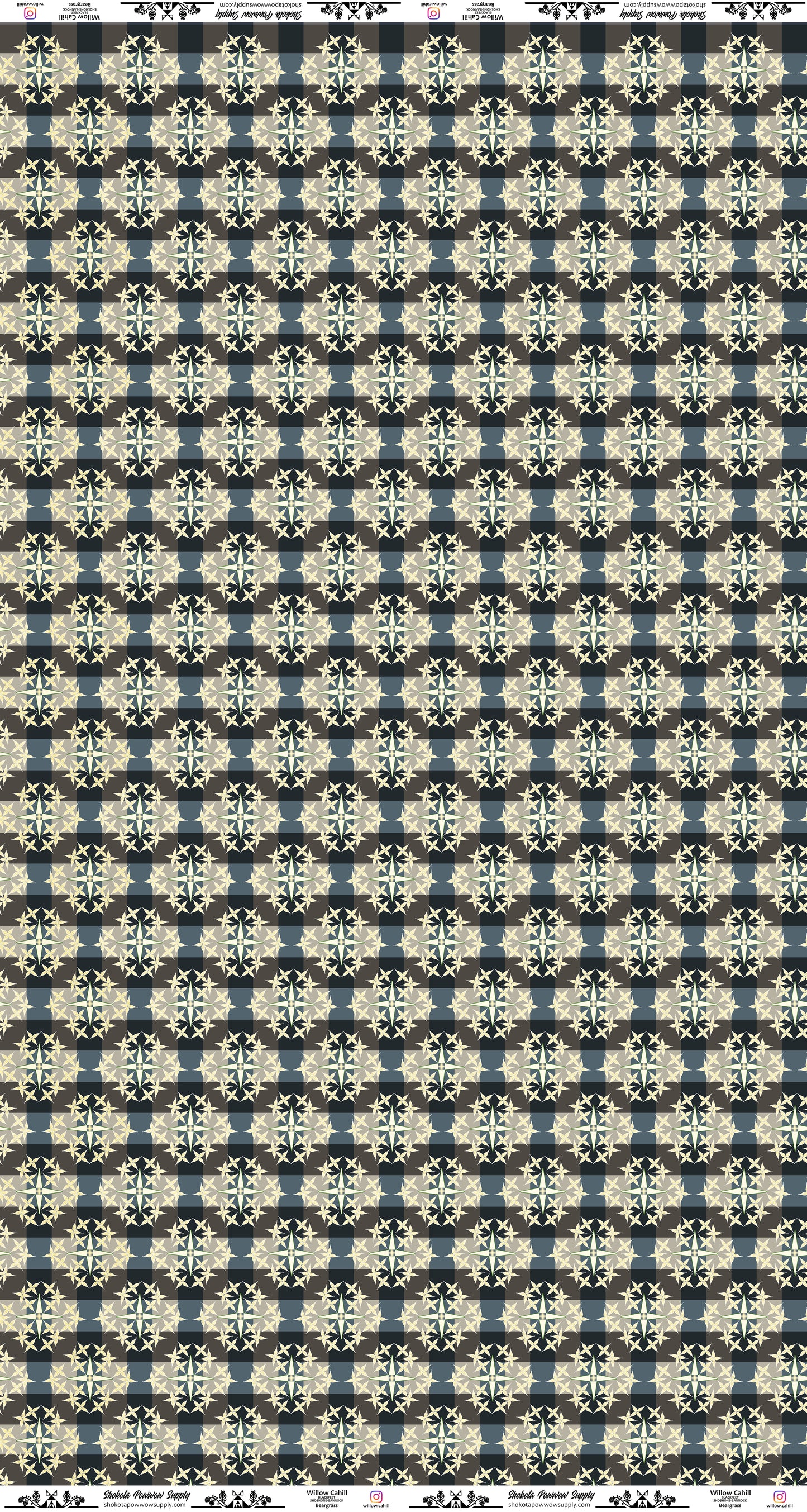 Bear Grass Plaid Cotton Fabric by Wllow-cahill Kipp for Shokota Pow-Wow Supply