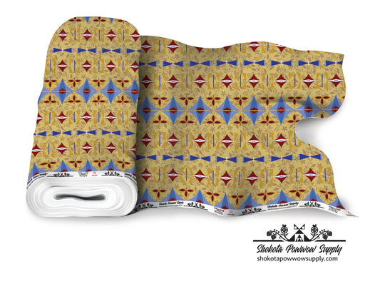 Blooming Tipi Cotton Fabric by Willow-cahill Kipp for Shokota Pow-Wow Supply