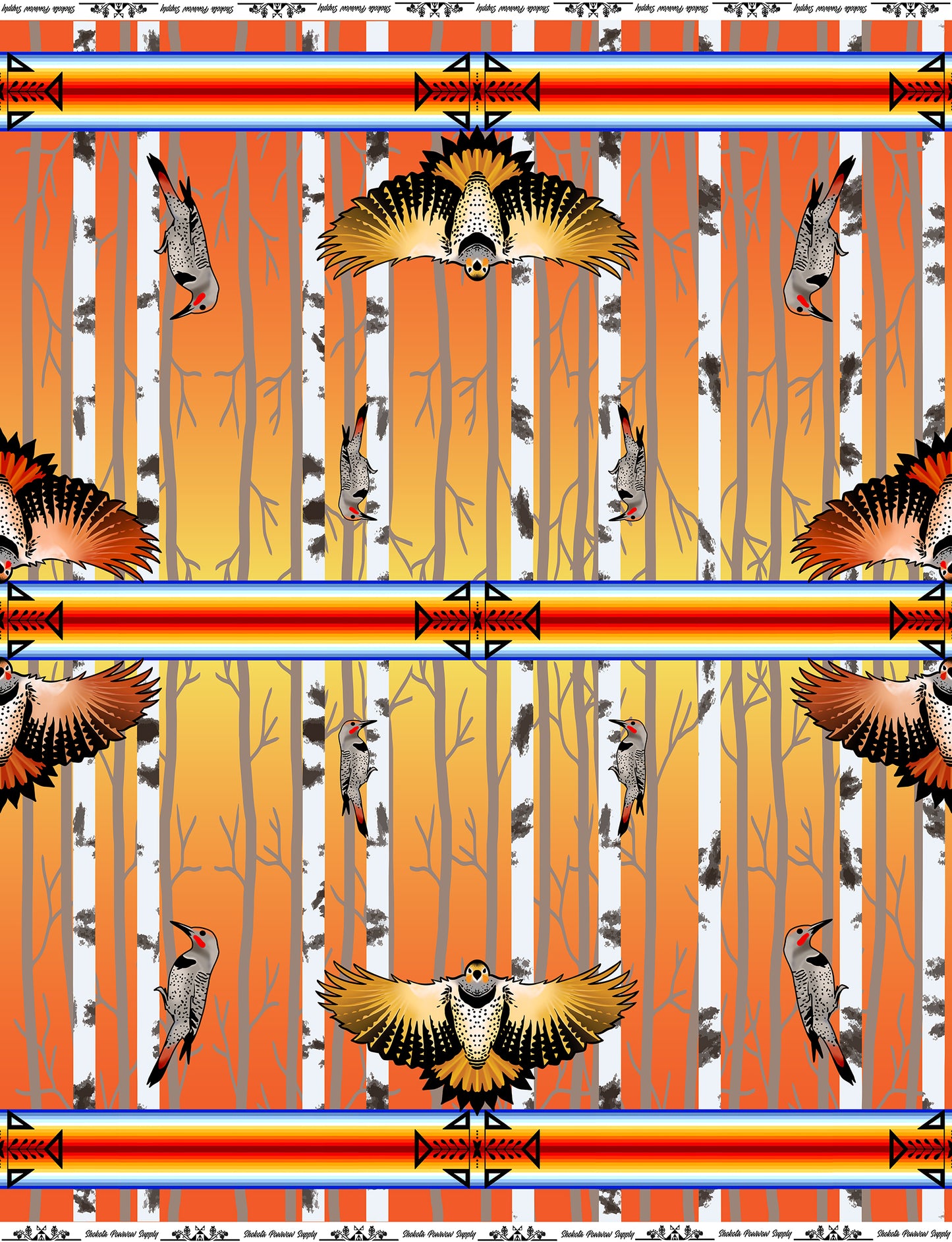 Flicker Cotton Fabric by Paula Top Sky Houtz for Shokota Pow-wow Supply