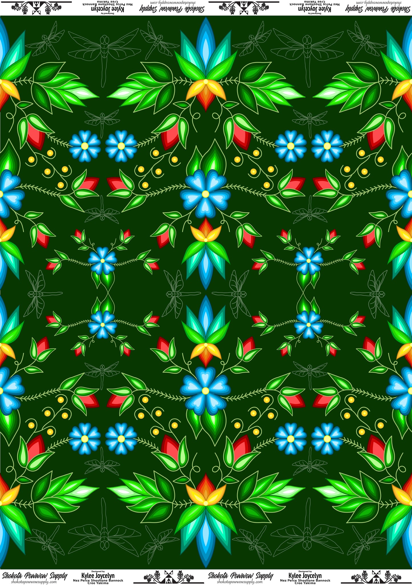 Sunset Strawberry Cotton Fabric by Kylee Joycelyn for Shokota Pow-wow Supply