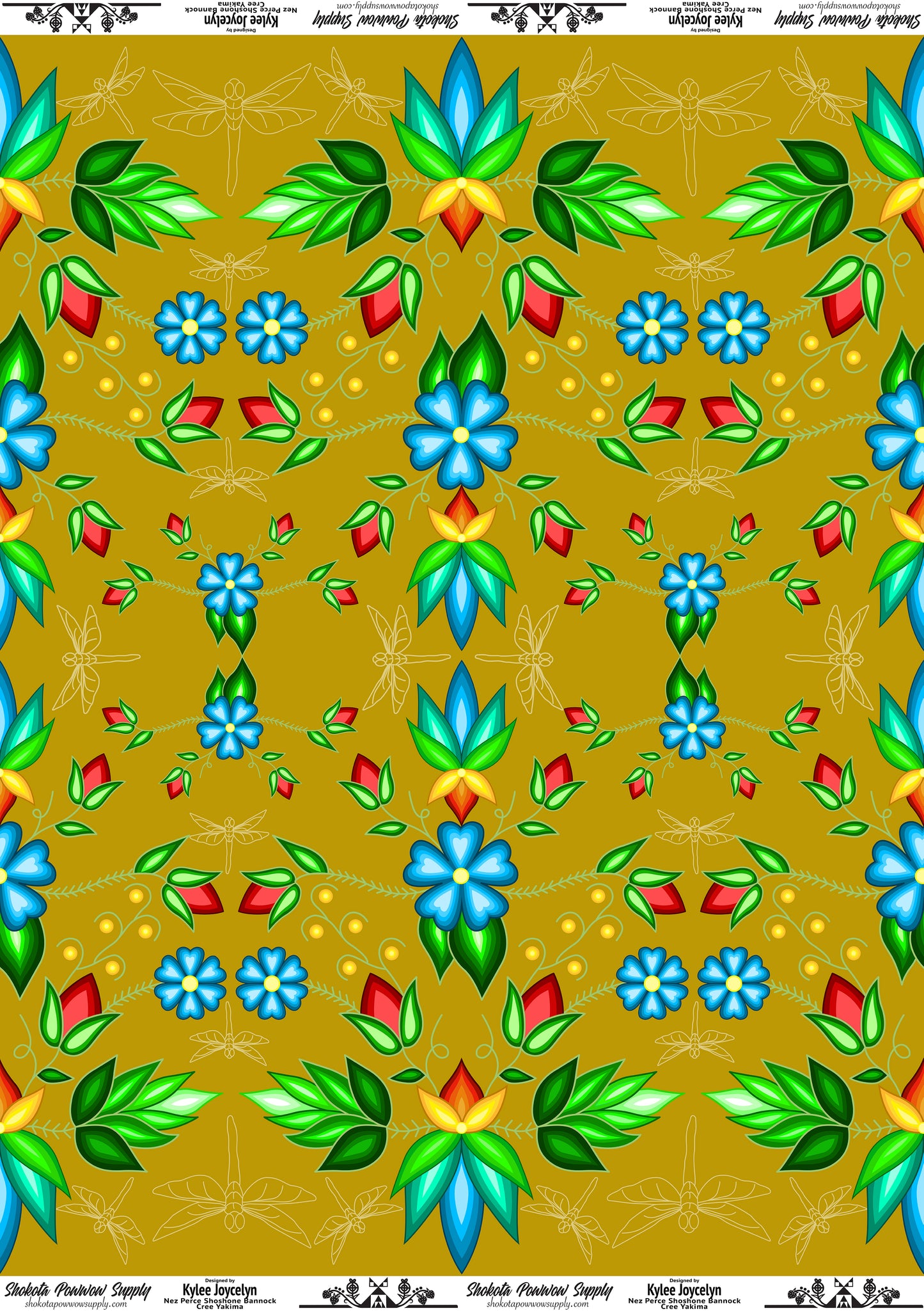 Sunset Strawberry Cotton Fabric by Kylee Joycelyn for Shokota Pow-wow Supply