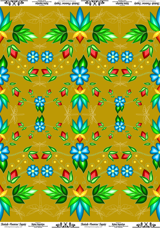 Sunset Strawberry Cotton Fabric by Kylee Joycelyn for Shokota Pow-wow Supply