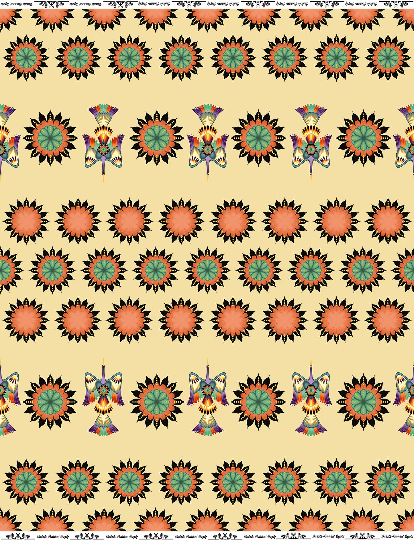 NAC Cotton Fabric by Paula Top Sky Houtz for Shokota Pow-wow Supply