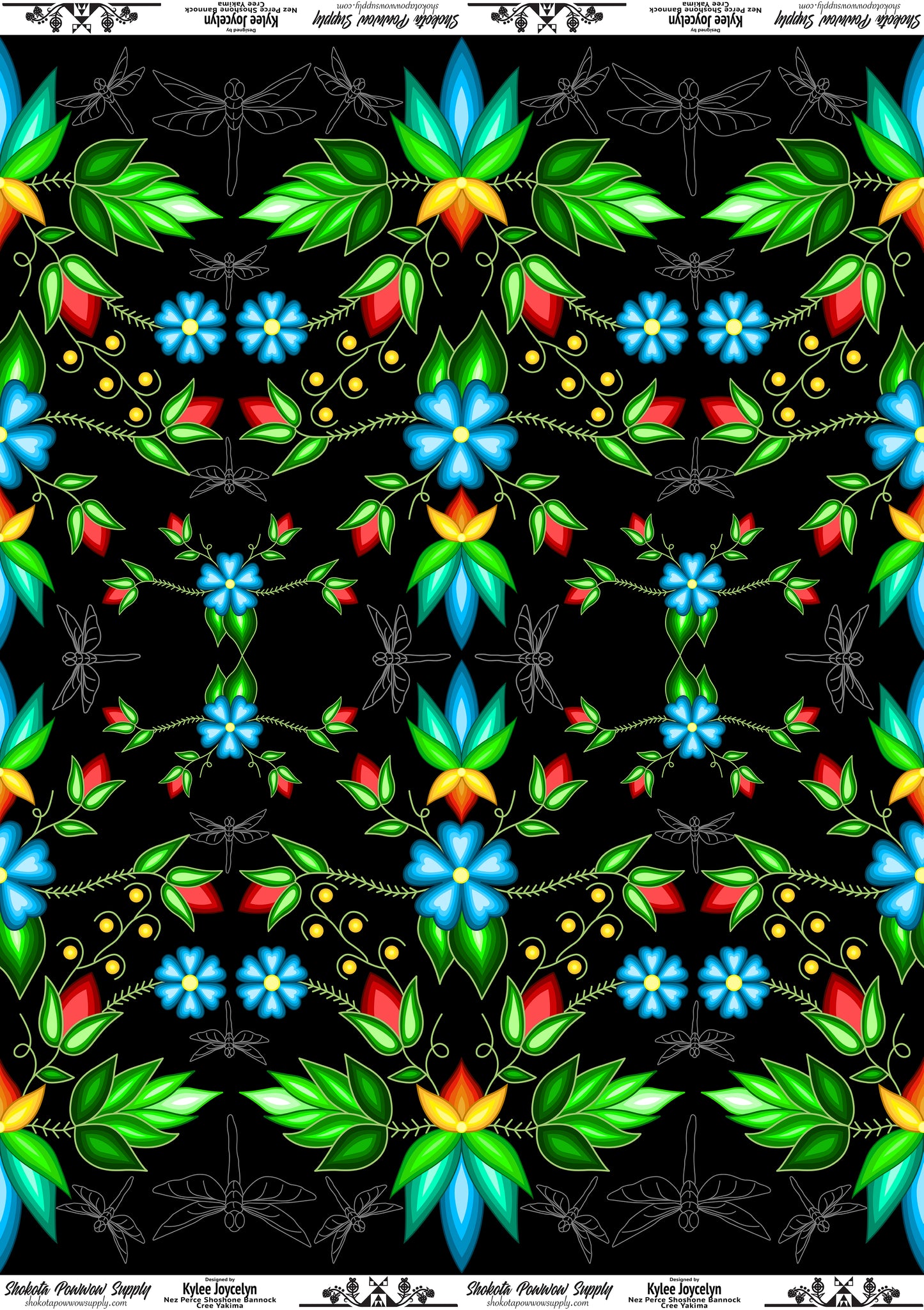 Sunset Strawberry Cotton Fabric by Kylee Joycelyn for Shokota Pow-wow Supply