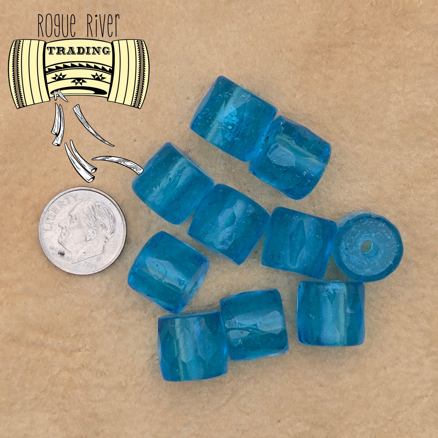 Turquoise Blue, "Russian" Facet Beads ~13x13mm (10 count)