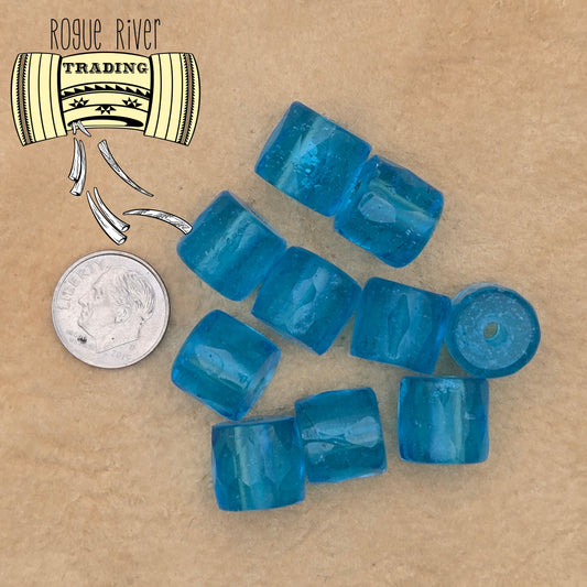 Turquoise Blue, "Russian" Facet Beads ~13x13mm (10 count)