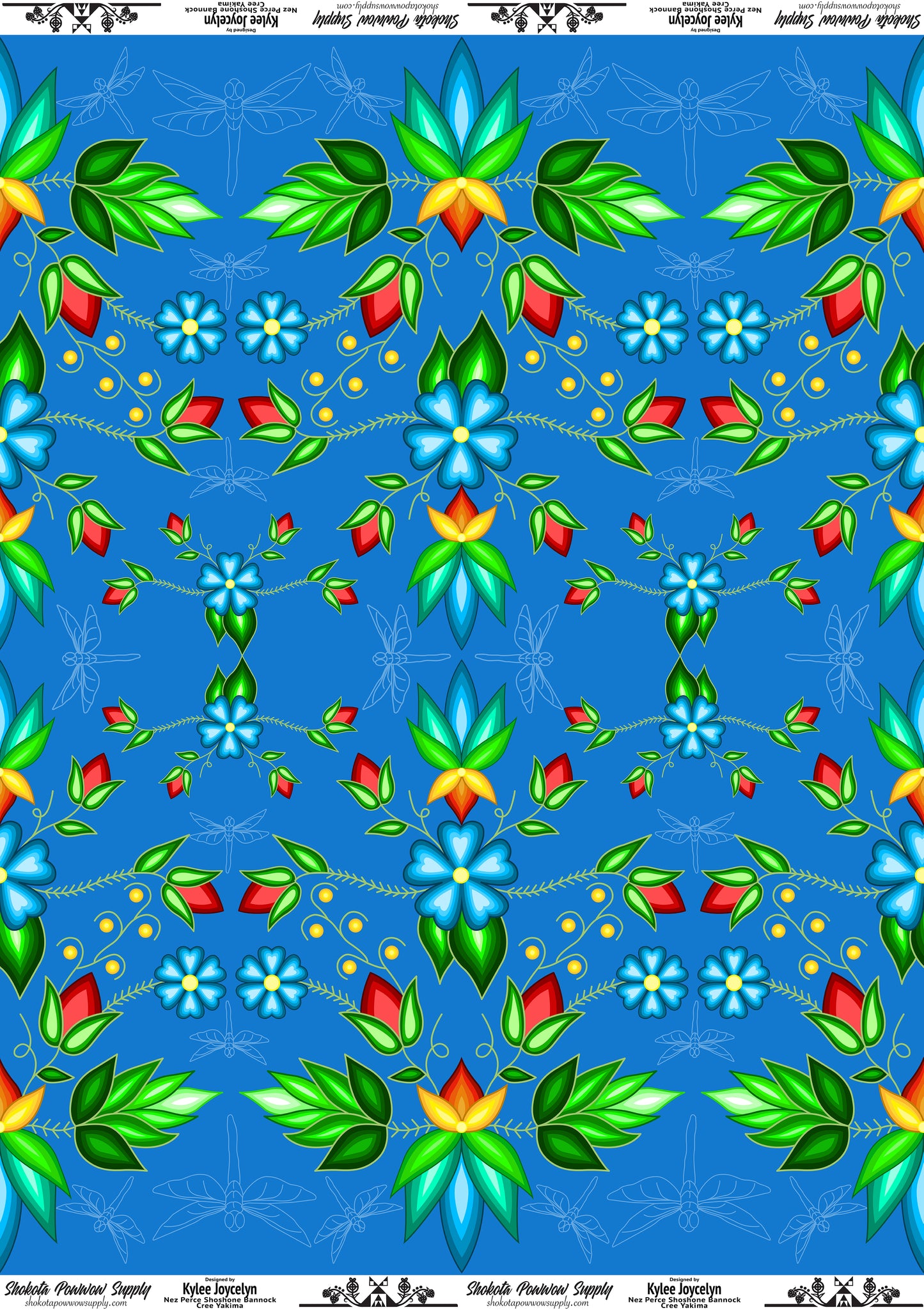 Sunset Strawberry Cotton Fabric by Kylee Joycelyn for Shokota Pow-wow Supply