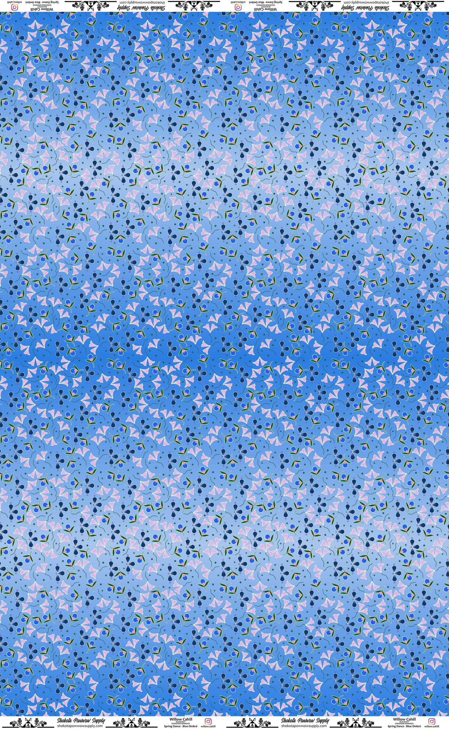 Floral Party Spring Dance Cotton Fabric by Wllow-cahill Kipp for Shokota Pow-Wow Supply