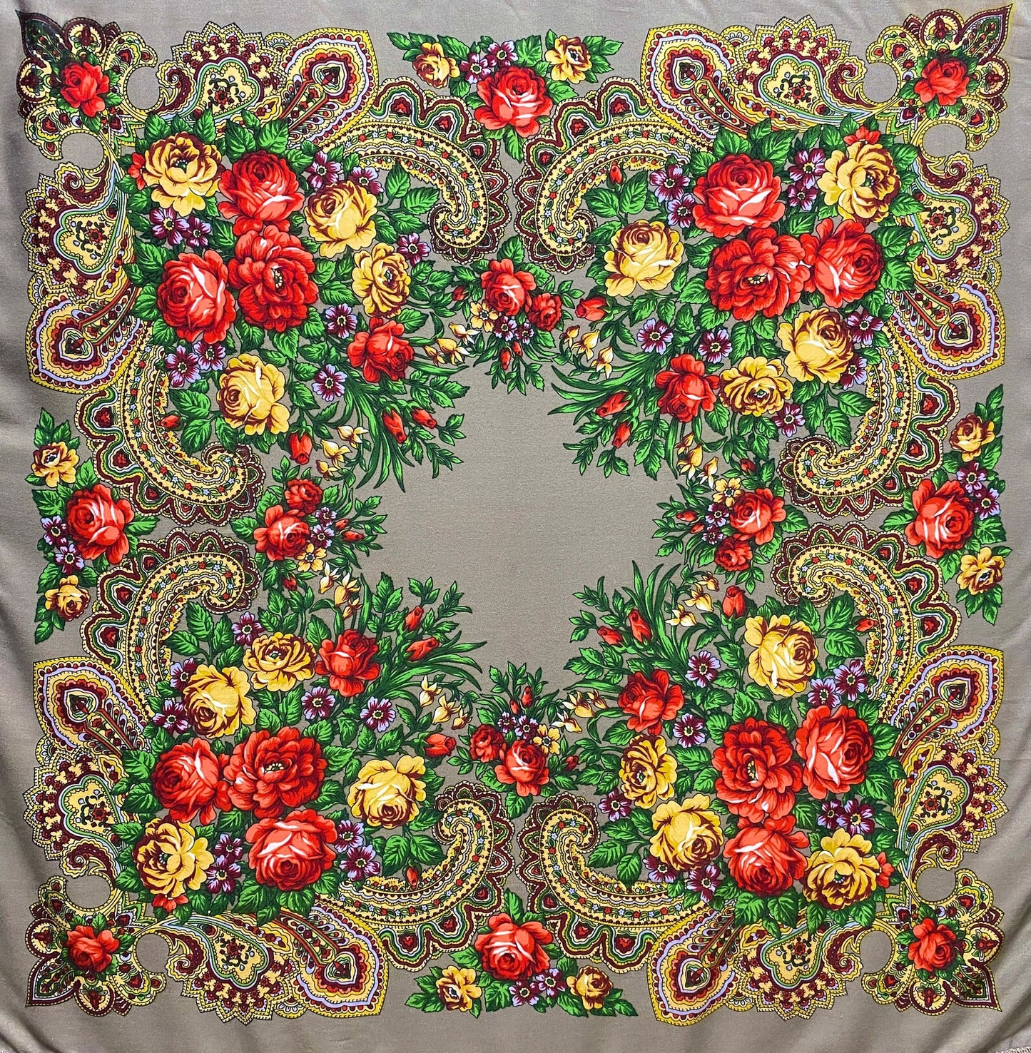 Ukrainian Style Scarves Floral (55"x 55")