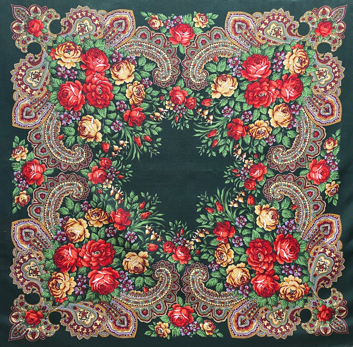 Ukraine Style Scarves Floral w/ Fringe (30"x30")