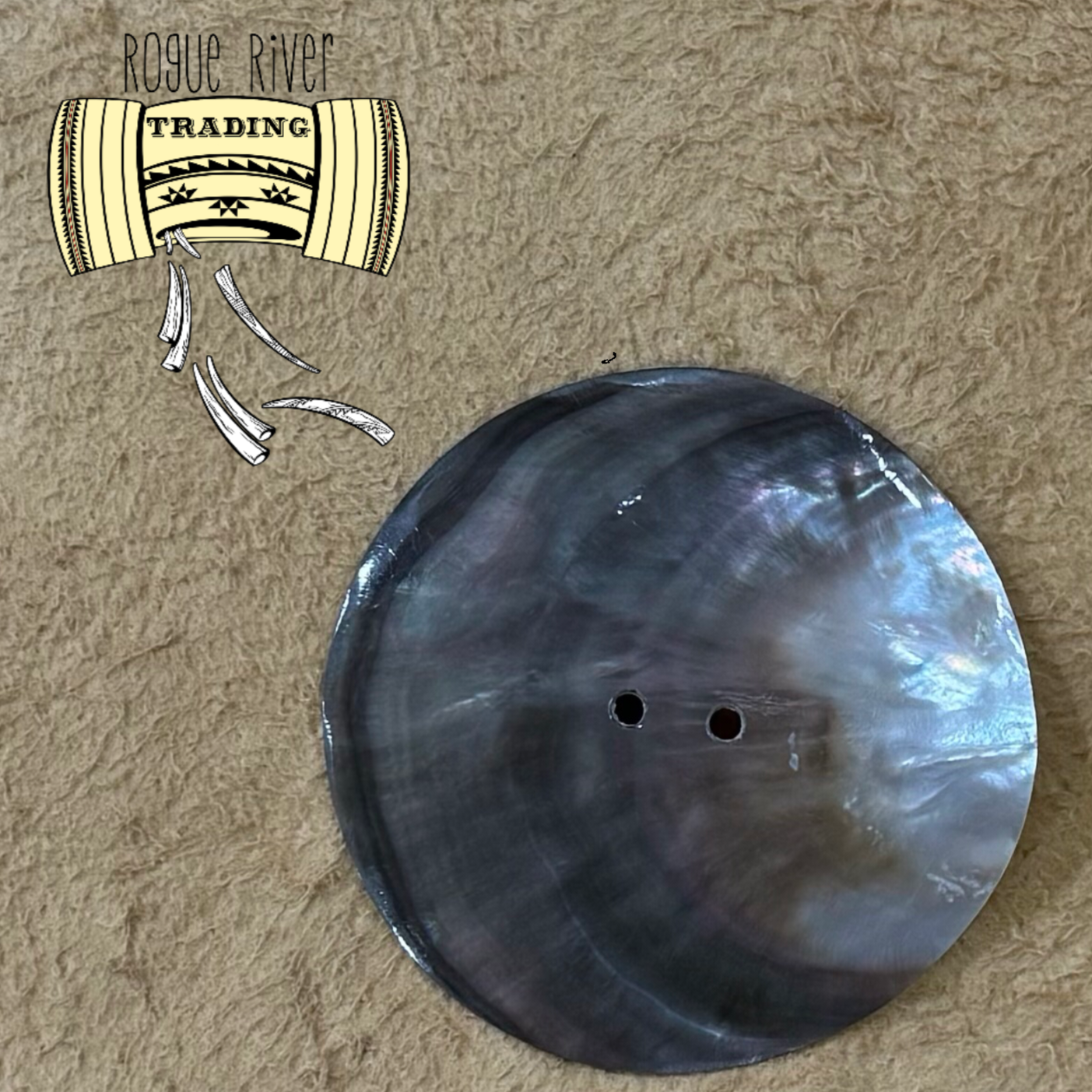 3" Smooth Black Mother of Pearl Shell Disc