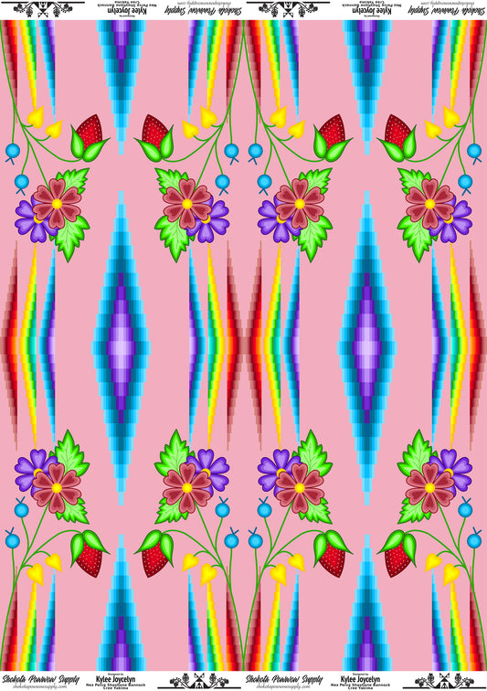 Rainbow Geometric Cotton Fabric by Kylee Joycelyn for Shokota Pow-wow Supply