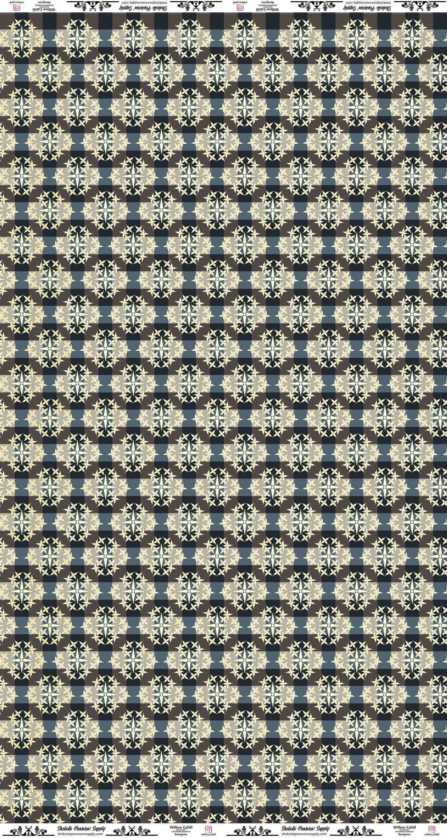 Bear Grass Plaid Cotton Fabric by Wllow-cahill Kipp for Shokota Pow-Wow Supply