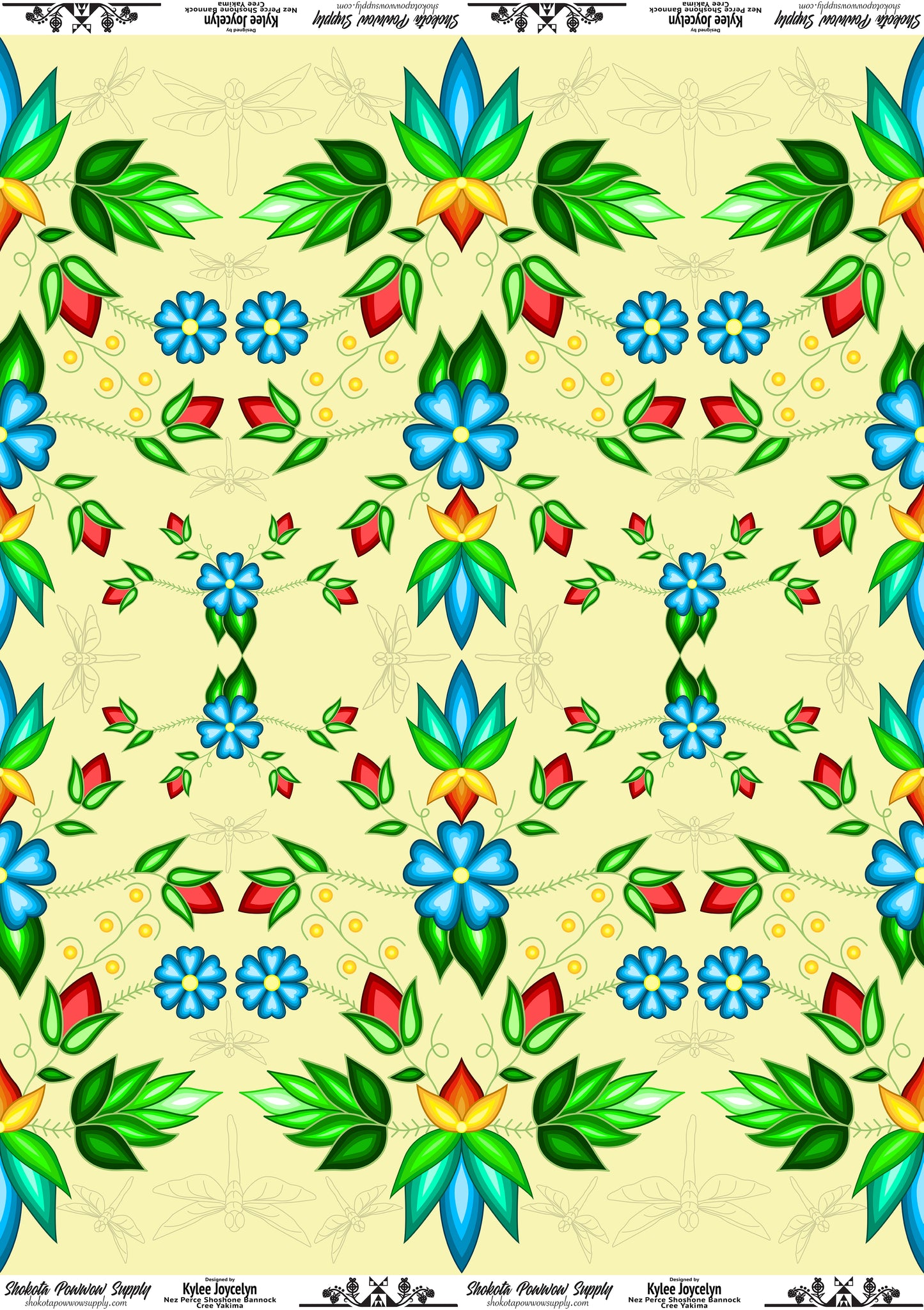 Sunset Strawberry Cotton Fabric by Kylee Joycelyn for Shokota Pow-wow Supply