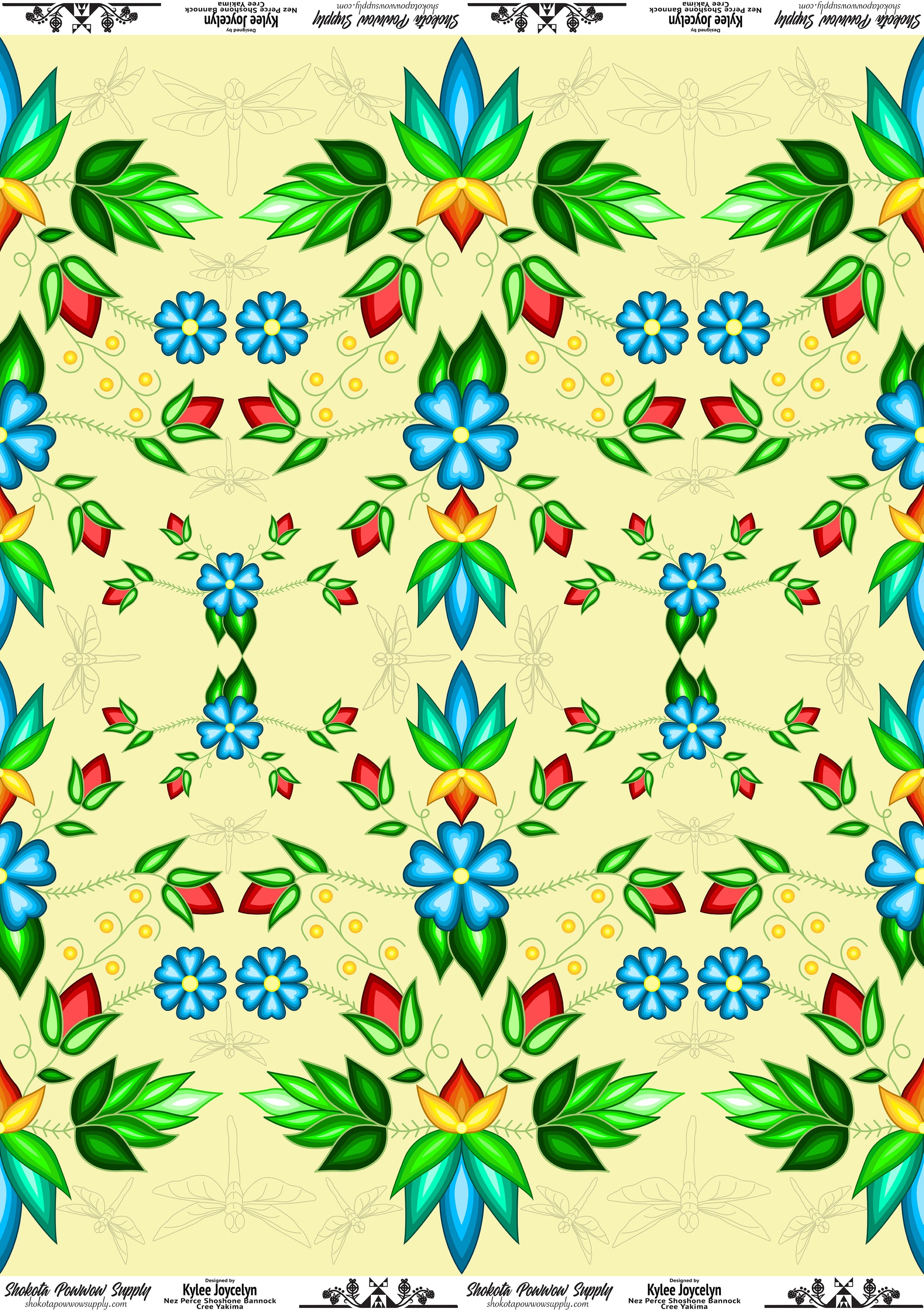 Sunset Strawberry Cotton Fabric by Kylee Joycelyn for Shokota Pow-wow Supply
