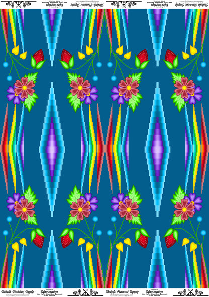 Rainbow Geometric Cotton Fabric by Kylee Joycelyn for Shokota Pow-wow Supply