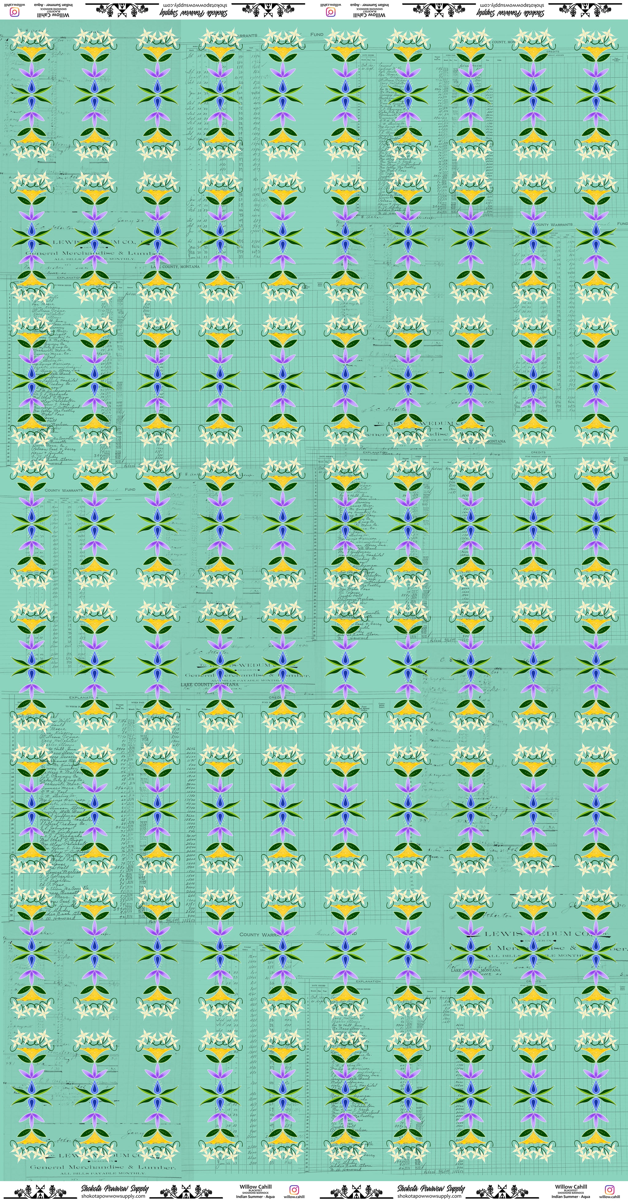 Indian Summer Cotton Fabric by Willow-cahill Kipp for Shokota Pow-Wow Supply