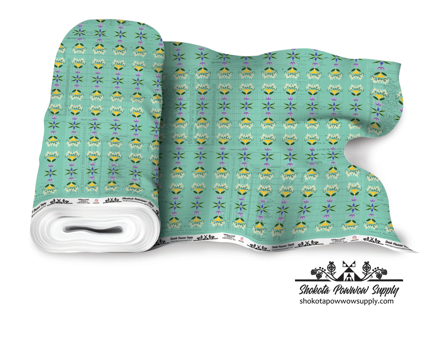 Indian Summer Cotton Fabric by Willow-cahill Kipp for Shokota Pow-Wow Supply