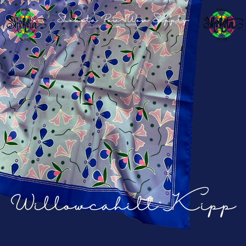 Satin Scarves-Blue Ombre/Willowcahill Kipp-Spring Dance