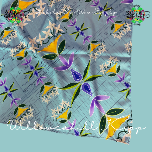 Satin Scarves-Aqua/Willowcahill Kipp-Indian Summer