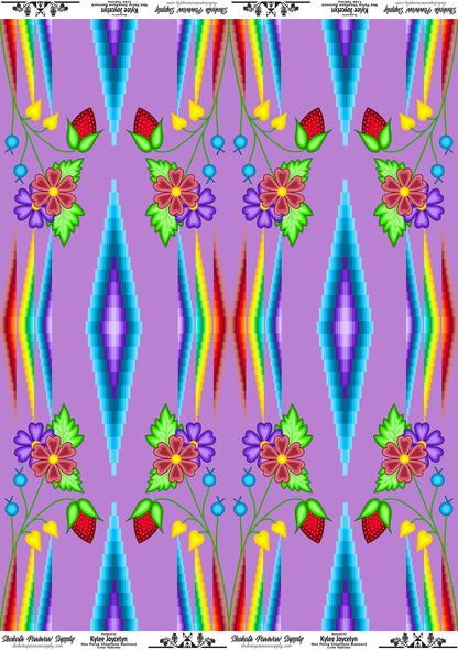 Rainbow Geometric Cotton Fabric by Kylee Joycelyn for Shokota Pow-wow Supply