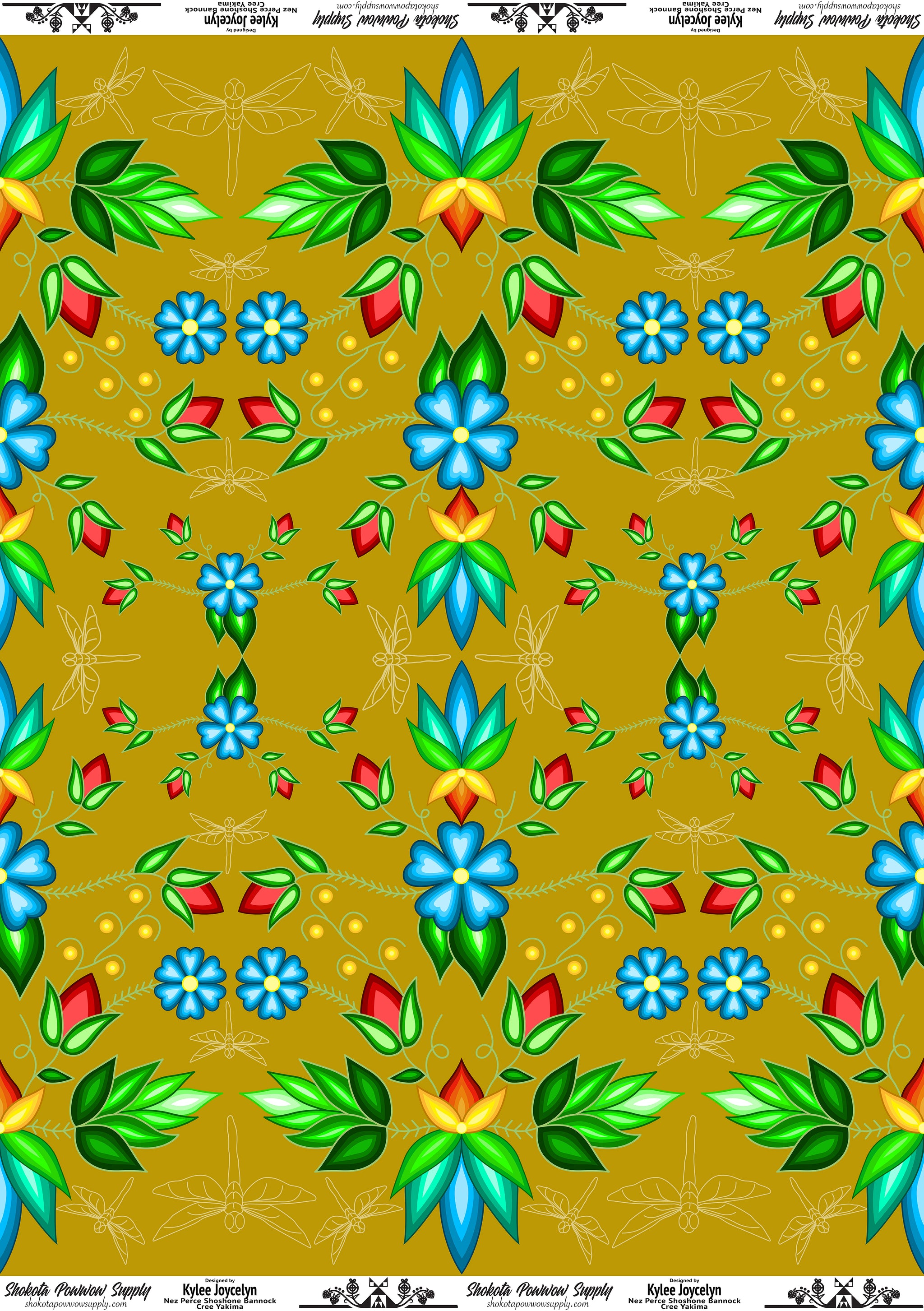 Sunset Strawberry Cotton Fabric by Kylee Joycelyn for Shokota Pow-wow Supply