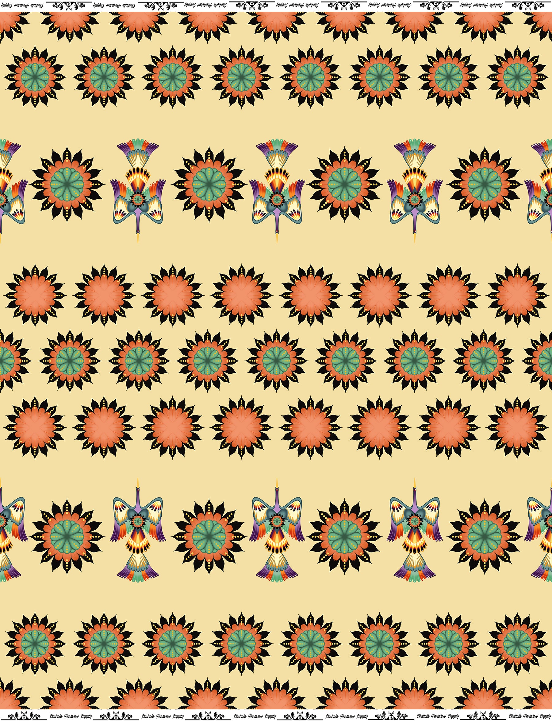 NAC Cotton Fabric by Paula Top Sky Houtz for Shokota Pow-wow Supply