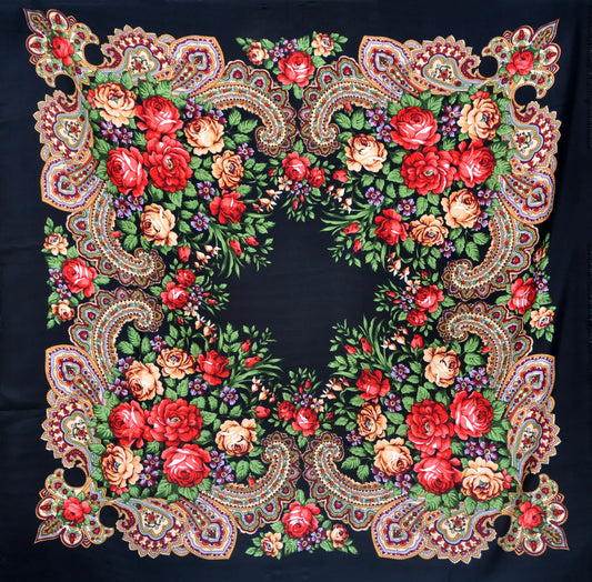 Ukrainian Style Scarves Floral (55"x 55")