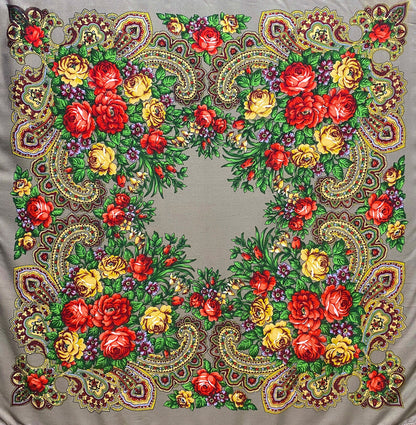 Ukrainian Style Scarves Floral (55"x 55")