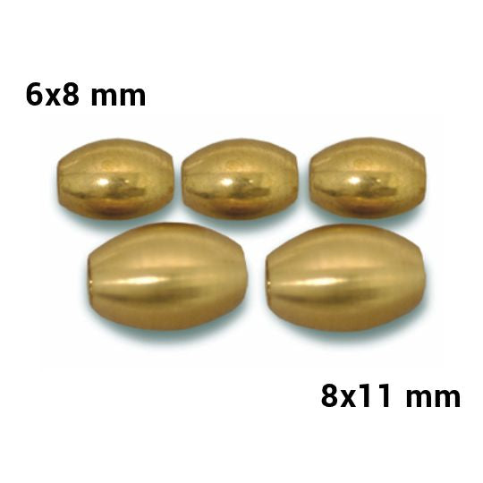French Oval Brass/Silver Beads-8x11mm