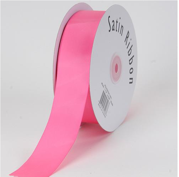 1 1/2" Neon Pink Satin Ribbon