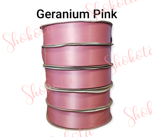 1 1/2" Geranium Pink Satin Ribbon (100 Yard Spool)