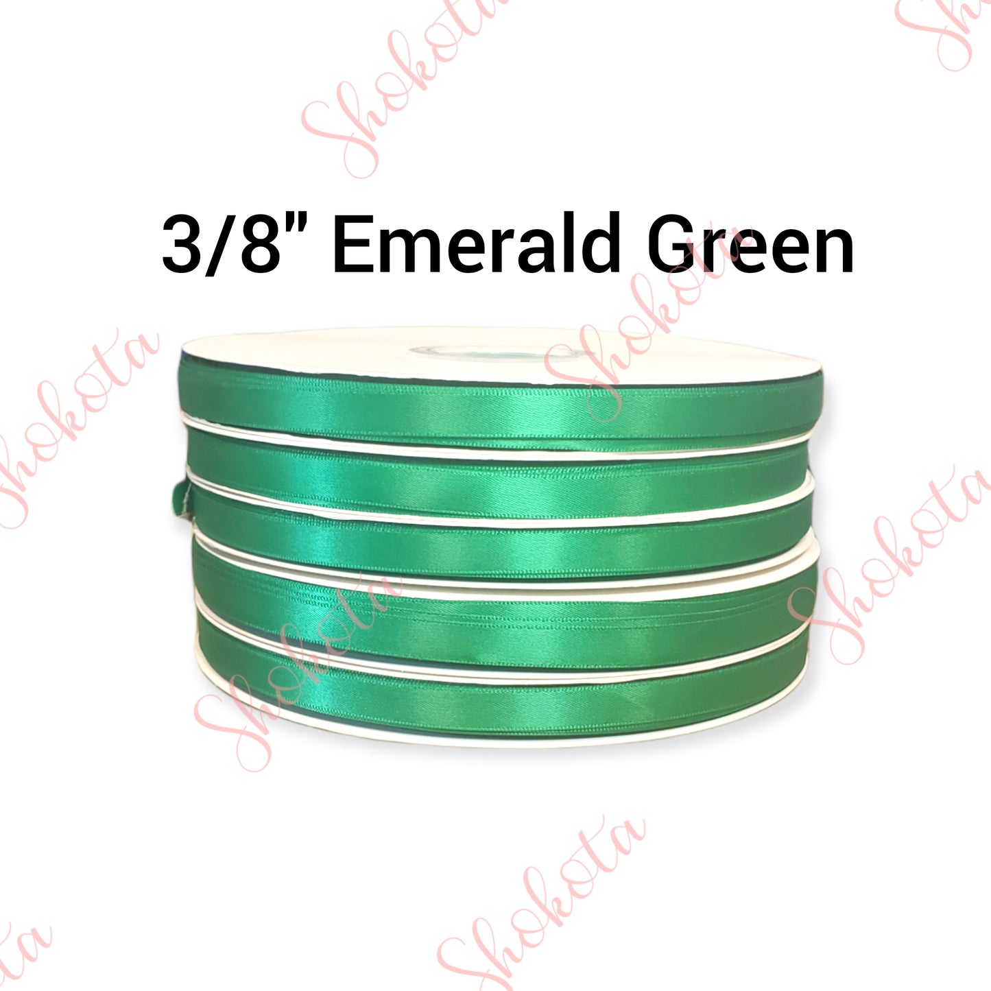 3/8"  Emerald Green Satin Ribbon