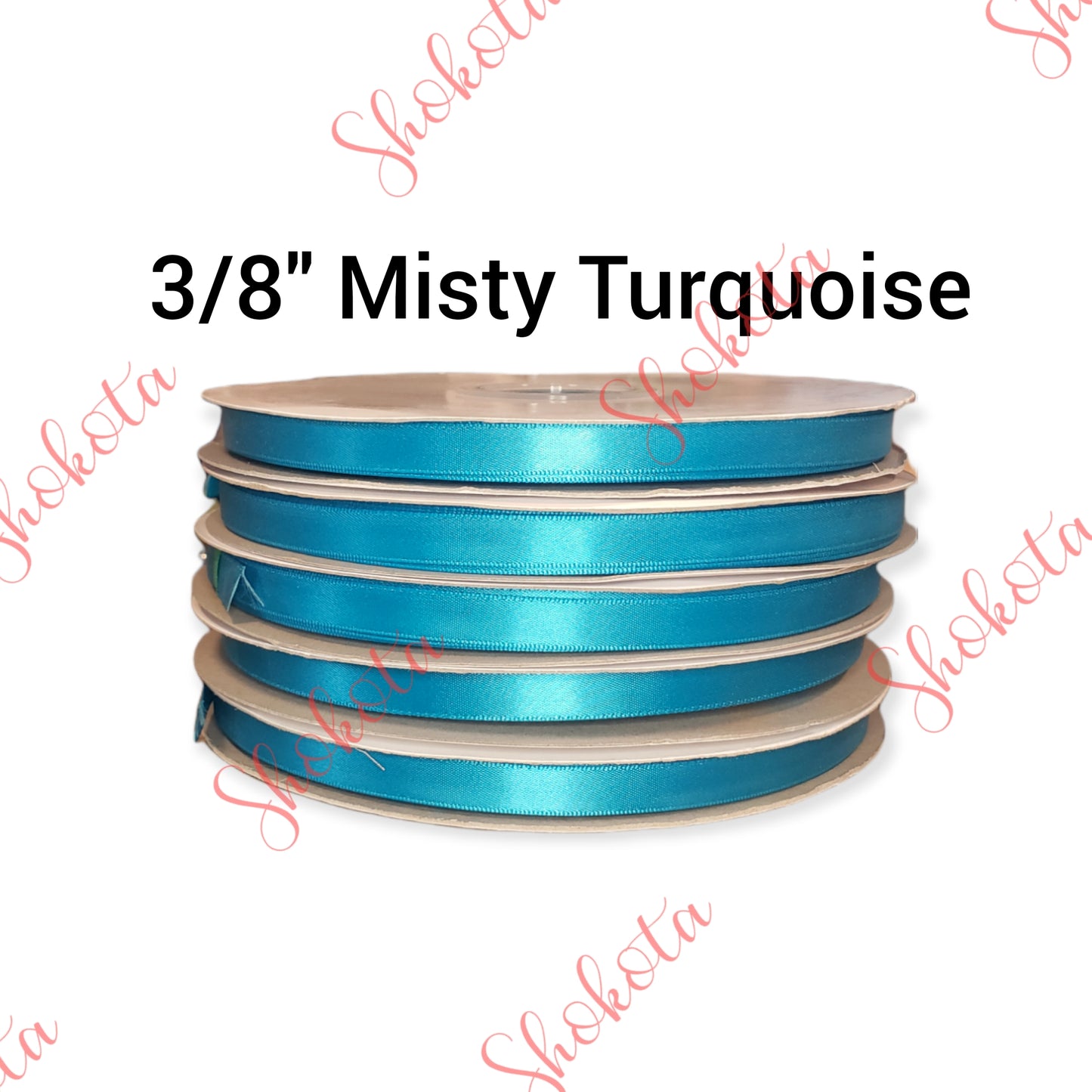 3/8" Misty Turquoise Satin Ribbon