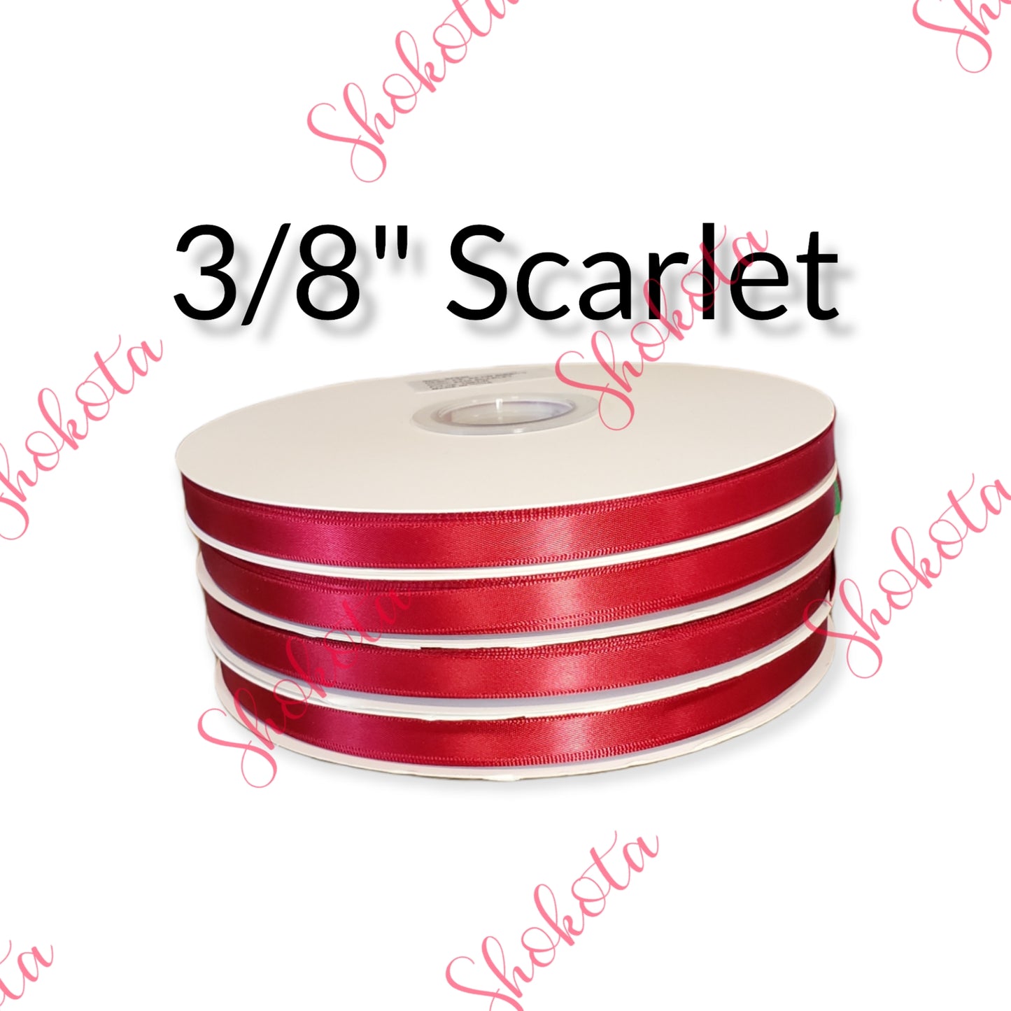 3/8" Scarlet Satin Ribbon