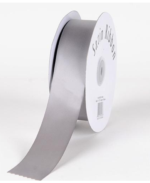 7/8" Metal Grey Satin Ribbon