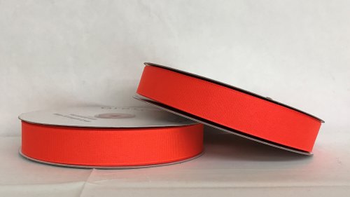 3/8" Neon Red Satin Ribbon